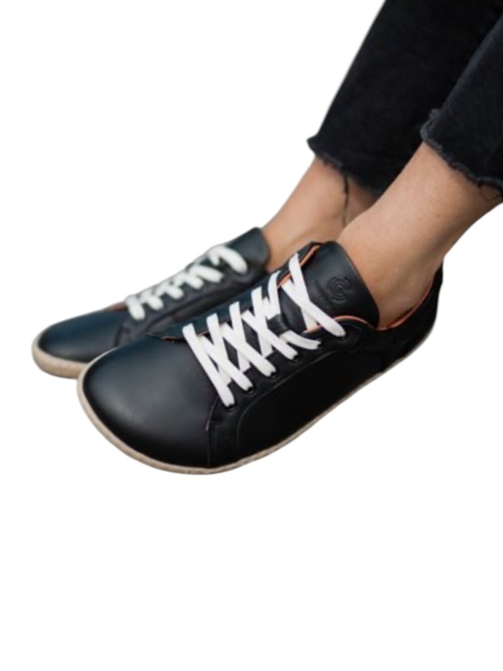 Groundies Barefoot Leather Sneakers Shoes Flats Womens Black 39 US 8.5